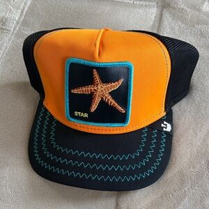 Orange and Black Starfish Cap